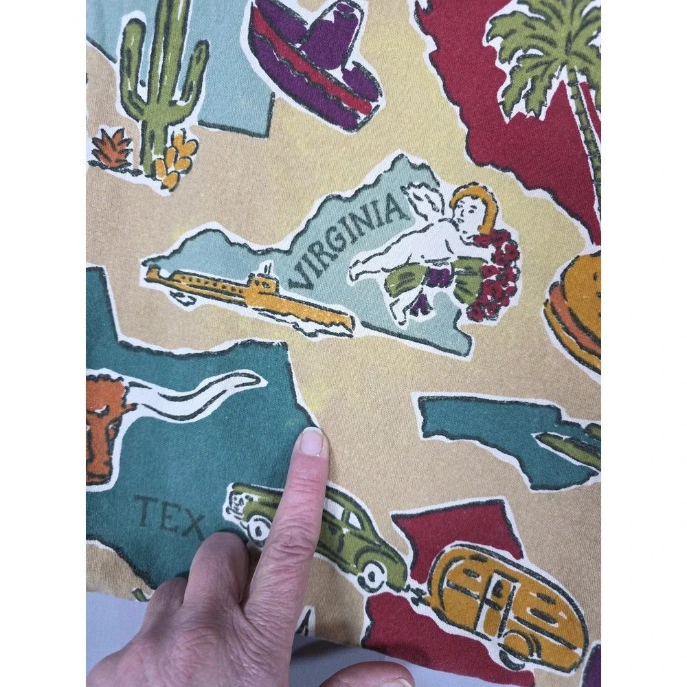 Eddie Bauer‎ USA Map Pillowcases Set 2 Portugal Cotton US States Vintage Travel